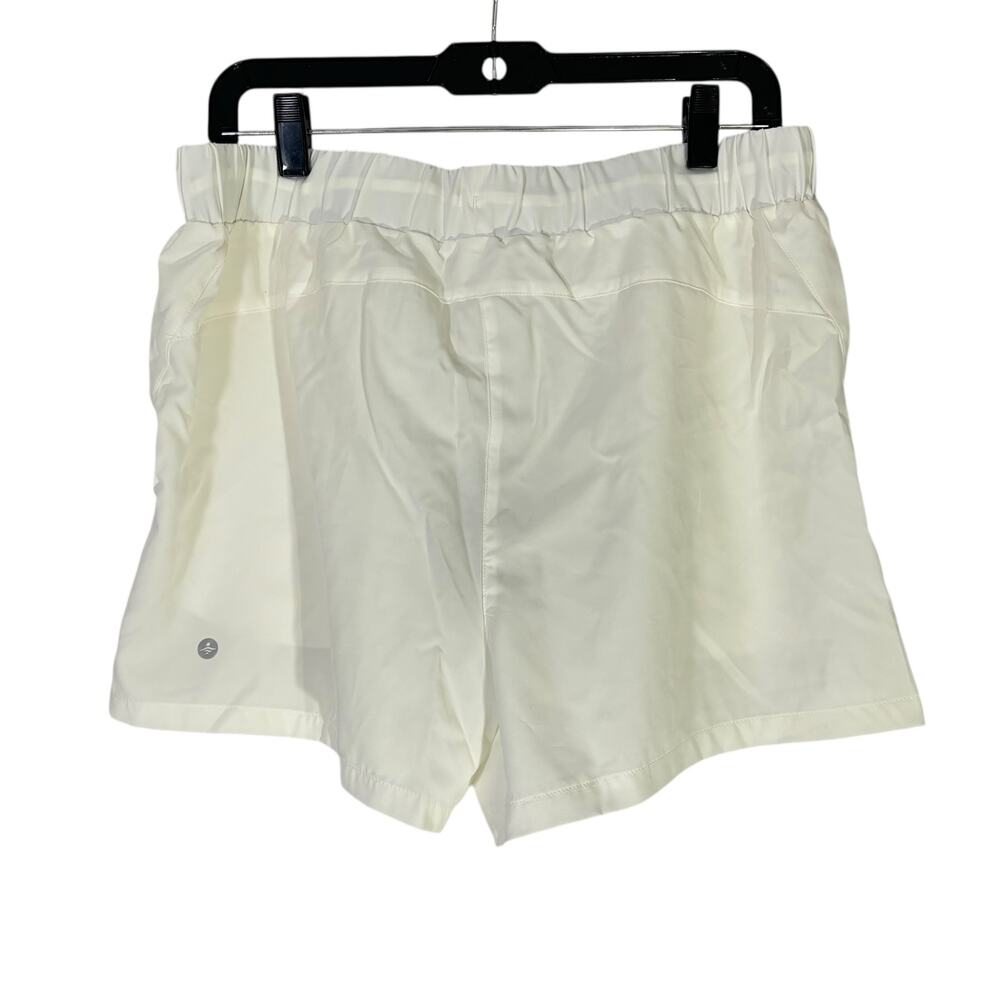 NWT Halara Women’s High-Rise Elastic Waist Yoga Shorts White XL 3” - Picture 3 of 5